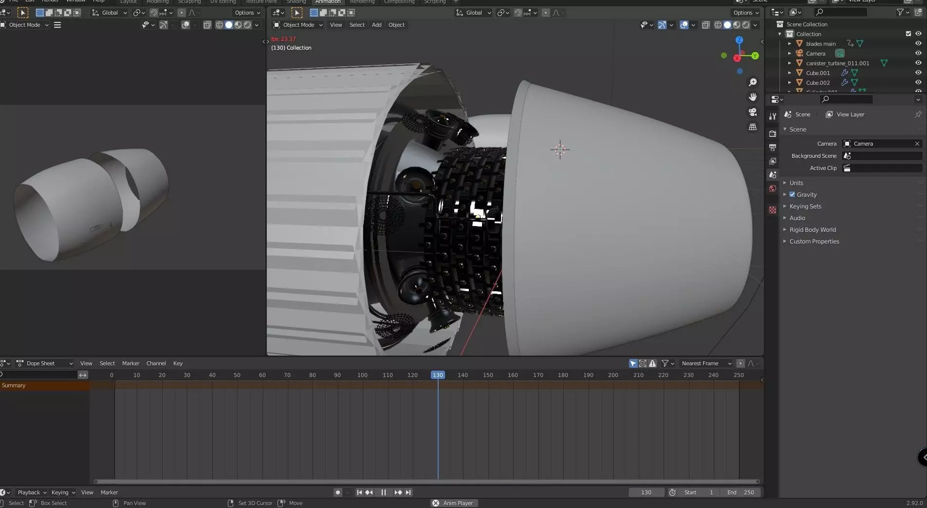 boeing 767 engine animated Low-poly 3D model_0