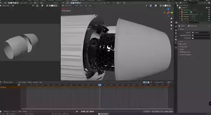 boeing 767 engine animated Low-poly 3D model