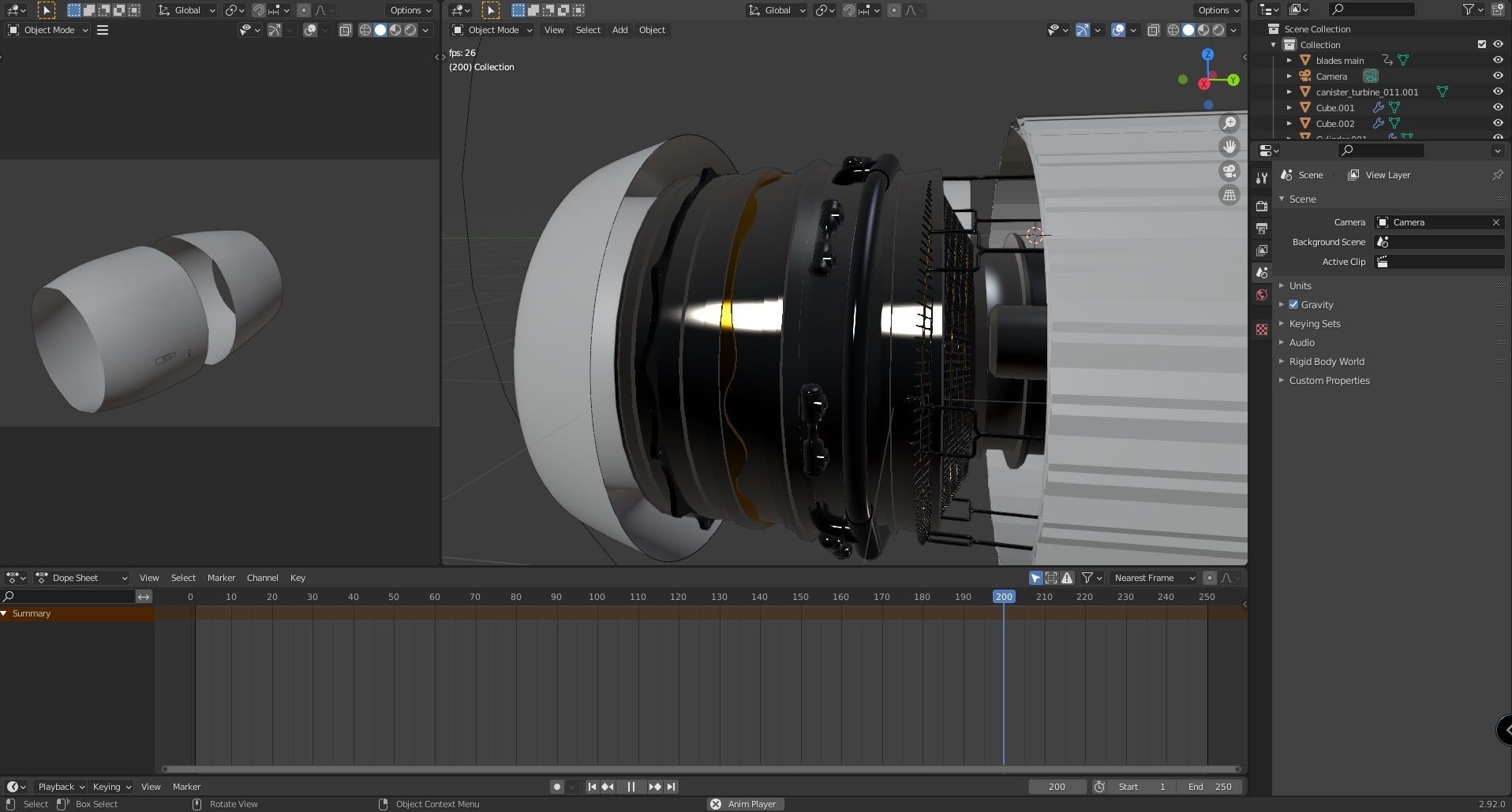 boeing 767 engine animated Low-poly 3D model_3