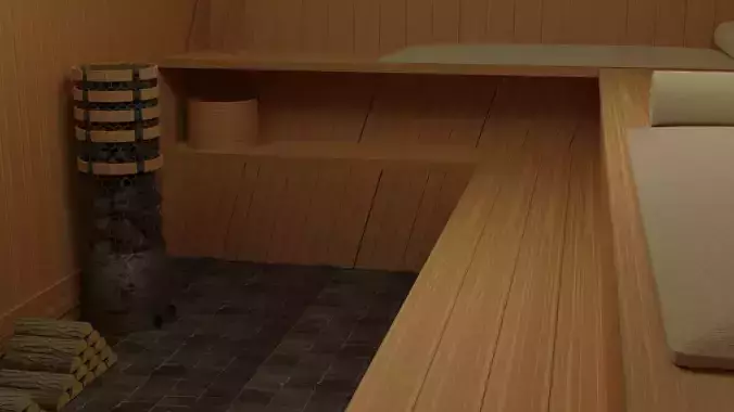 3D MODEL WOODEN SAUNA
