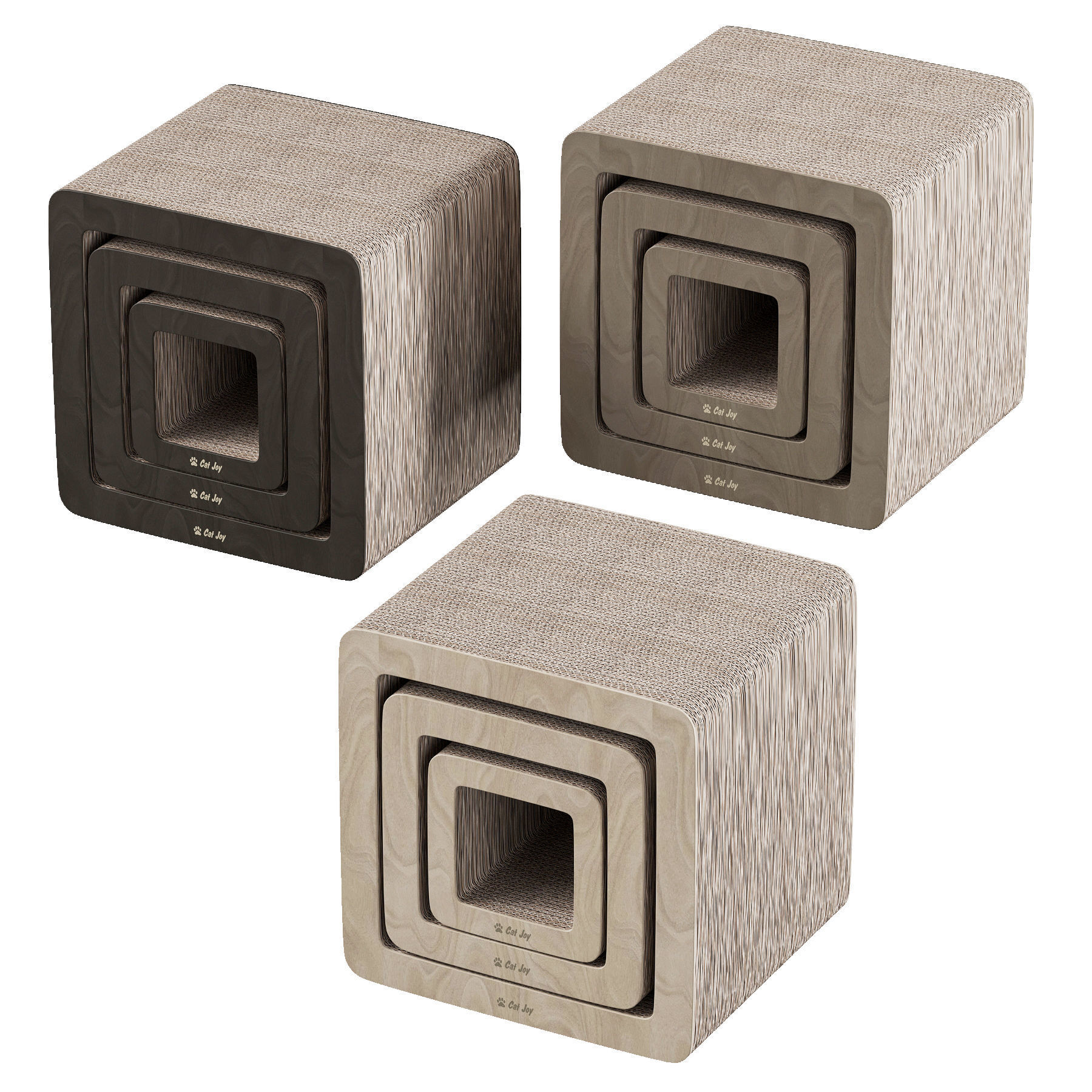 Scratching post house for a cat Boho Cat Joy in 3 colors 3D model_1