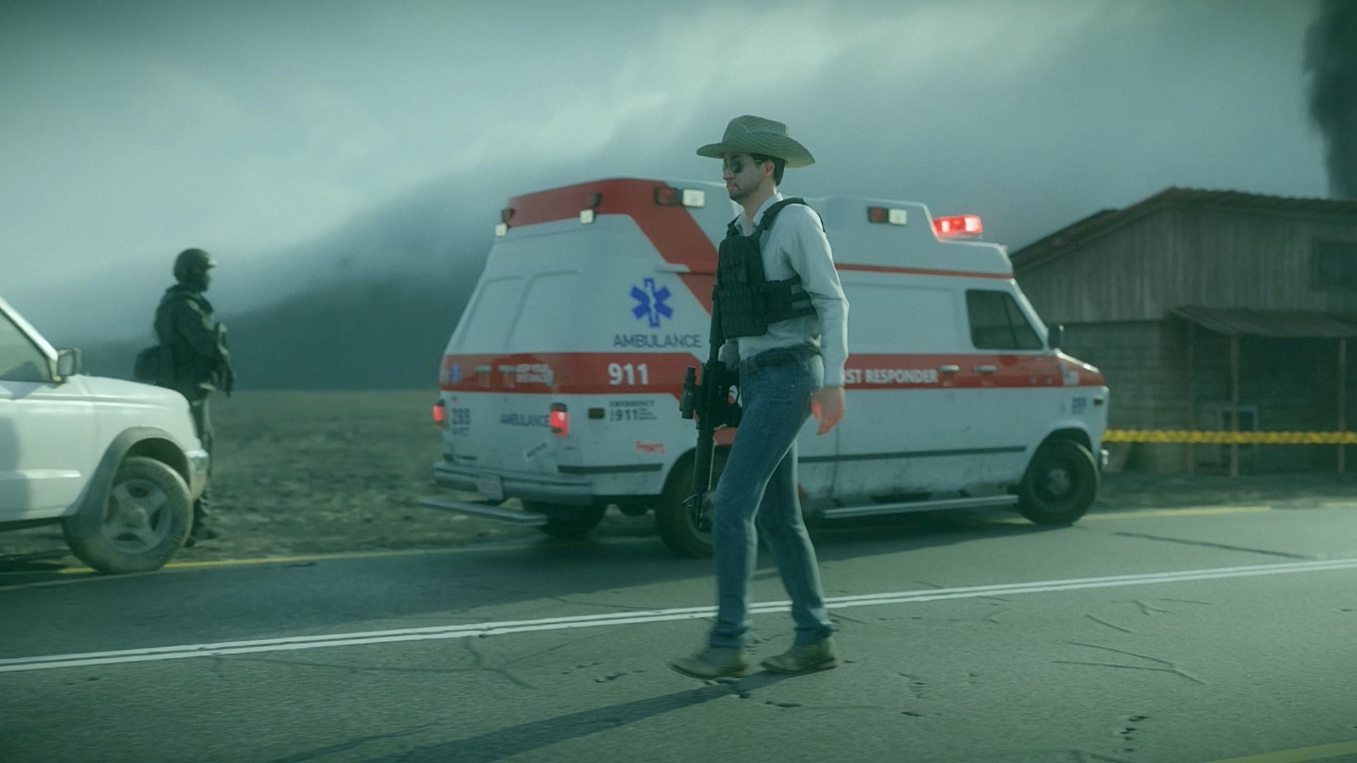 Ranger soldier with gun Low-poly 3D model_2