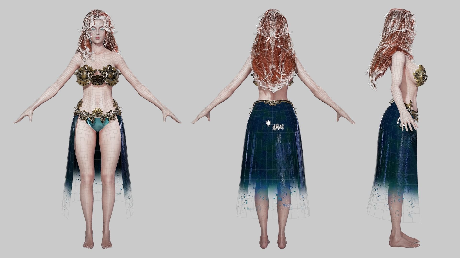 Mermaid - Game Ready Low-poly 3D model_8