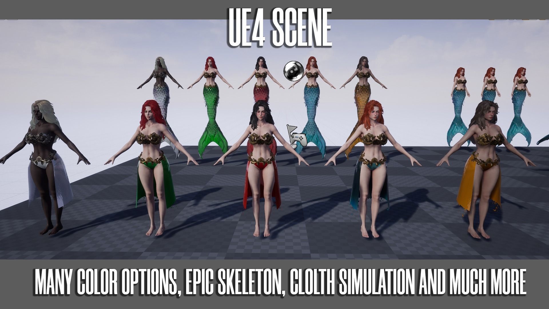 Mermaid - Game Ready Low-poly 3D model_18