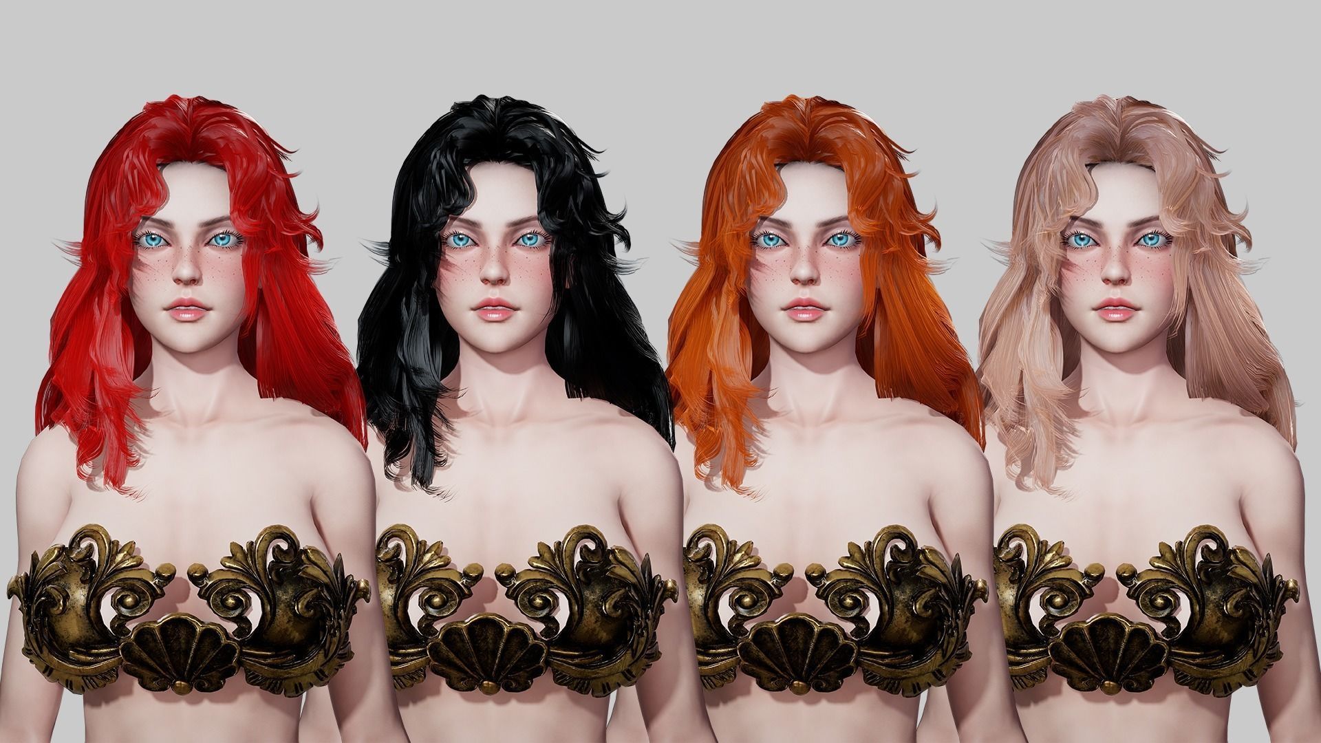 Mermaid - Game Ready Low-poly 3D model_3