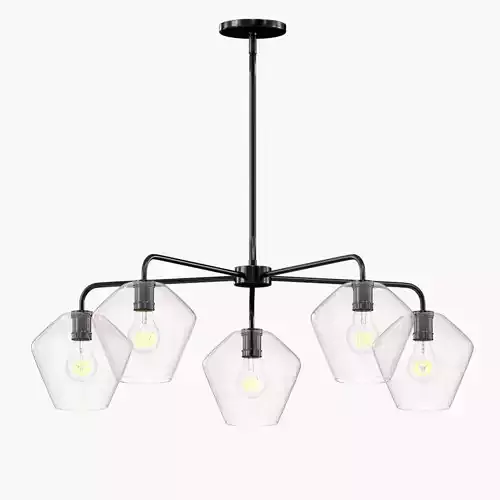 Sculptural Glass 5-Light Geo Chandelier