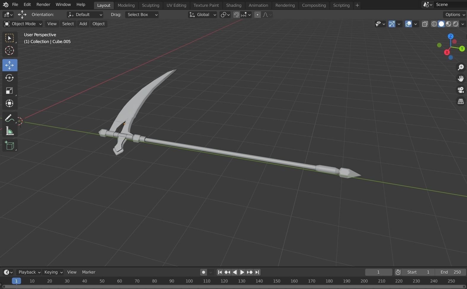 Scythe sword 3D model_1
