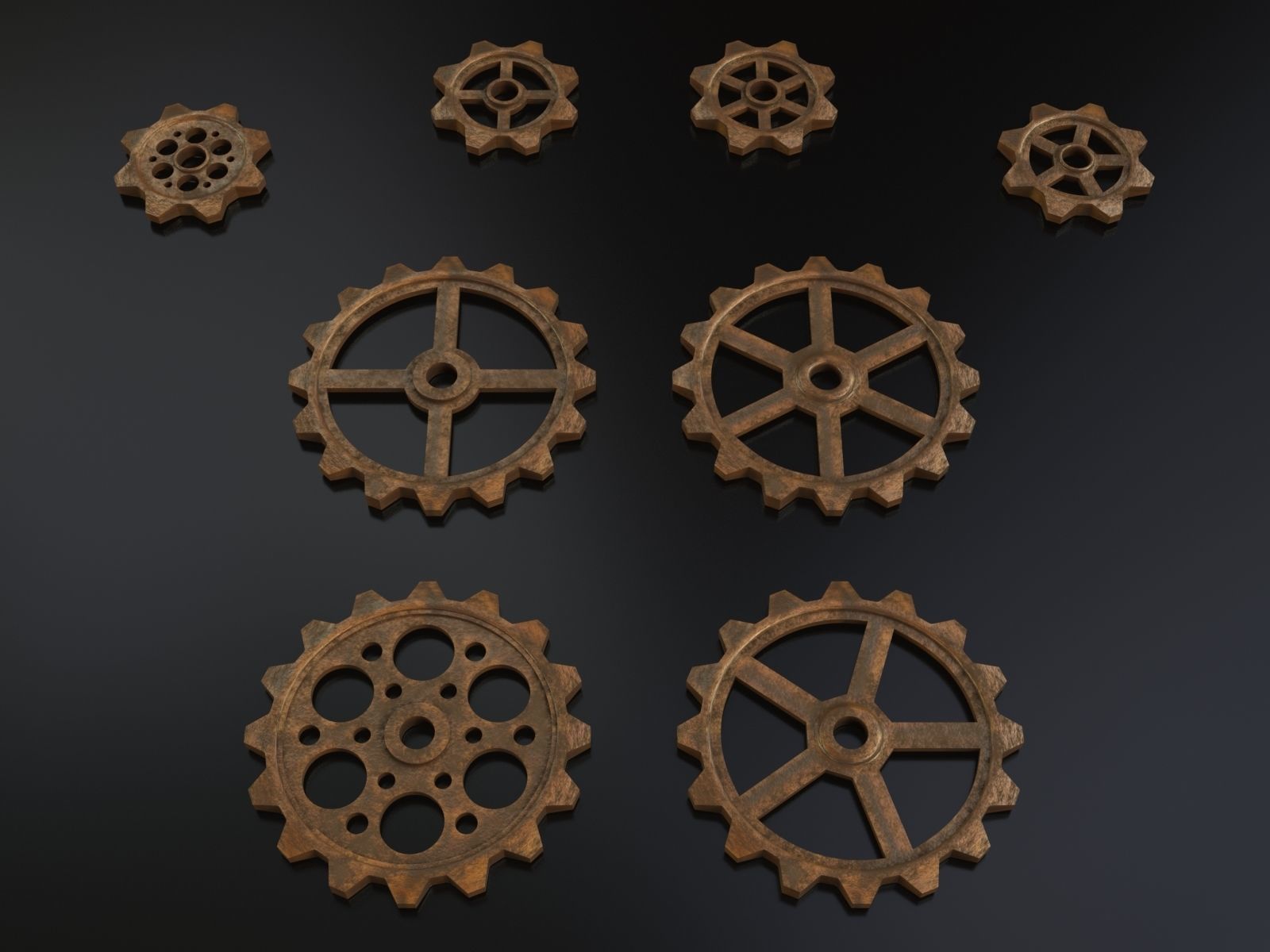 Steampunk gears - Print ready 3D print model_1