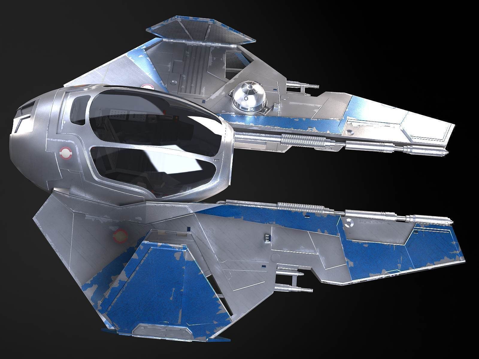 Jedi Starfighter Eta-2 with Hyperdrive Booster Ring 3D model_13