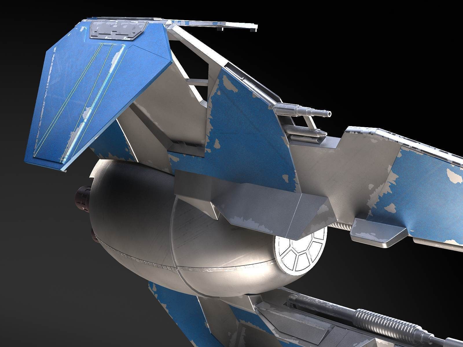 Jedi Starfighter Eta-2 with Hyperdrive Booster Ring 3D model_14
