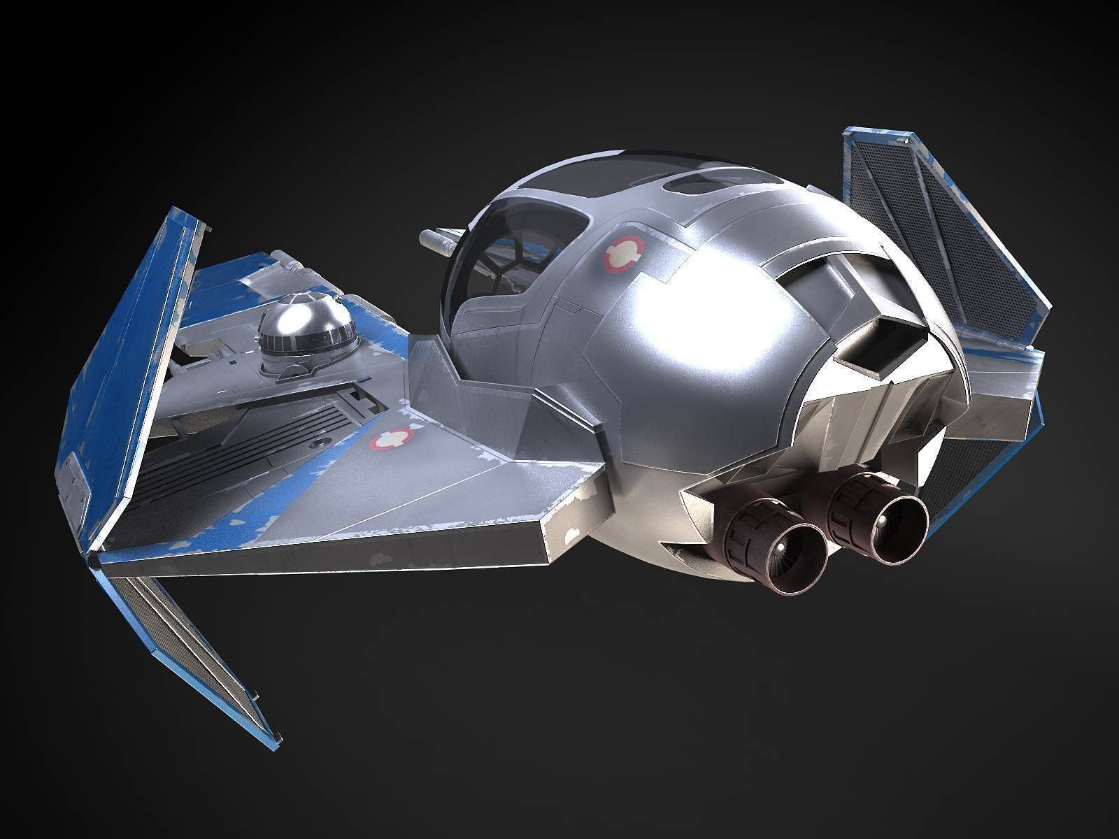 Jedi Starfighter Eta-2 with Hyperdrive Booster Ring 3D model_16