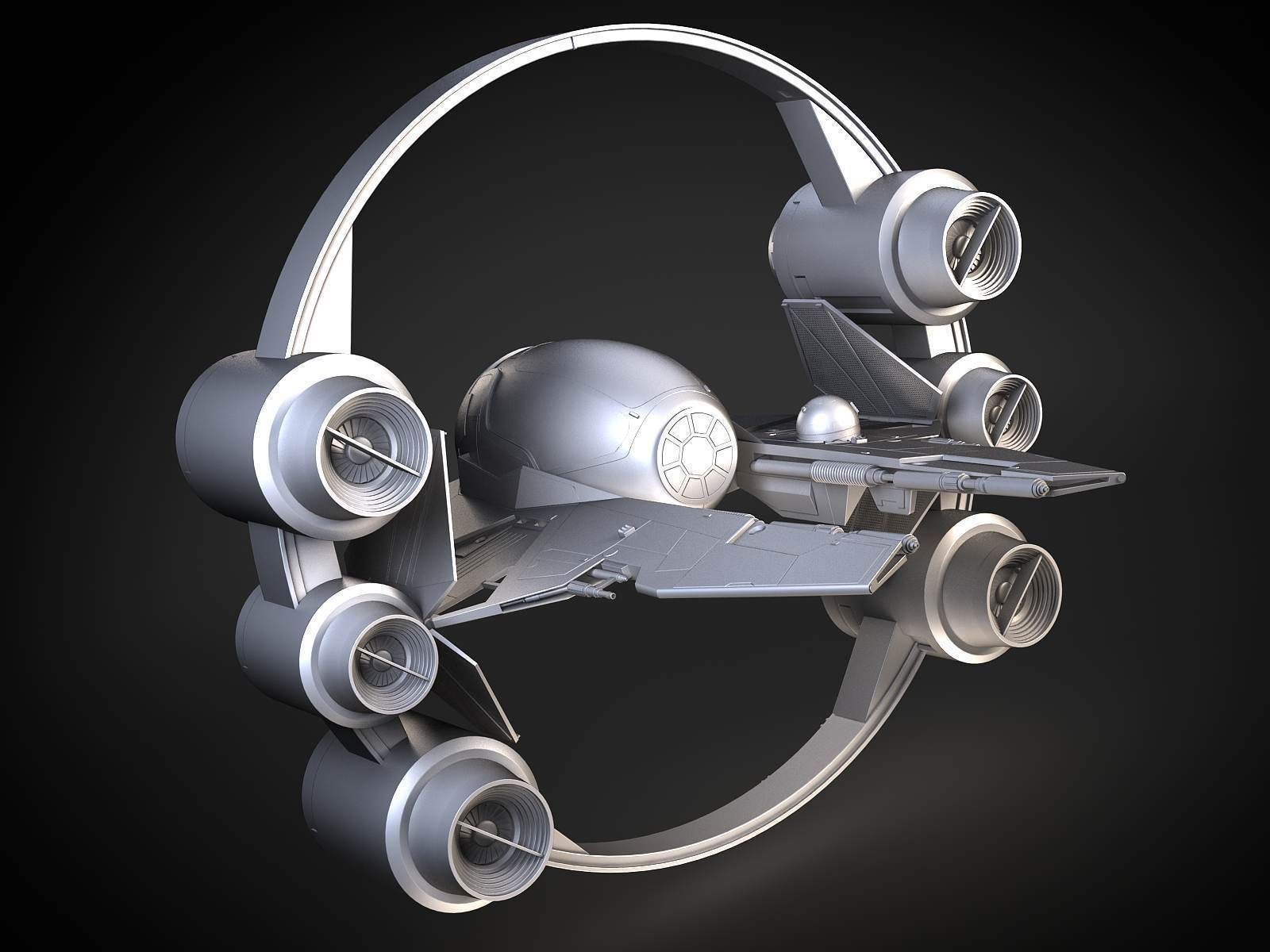 Jedi Starfighter Eta-2 with Hyperdrive Booster Ring 3D model_19