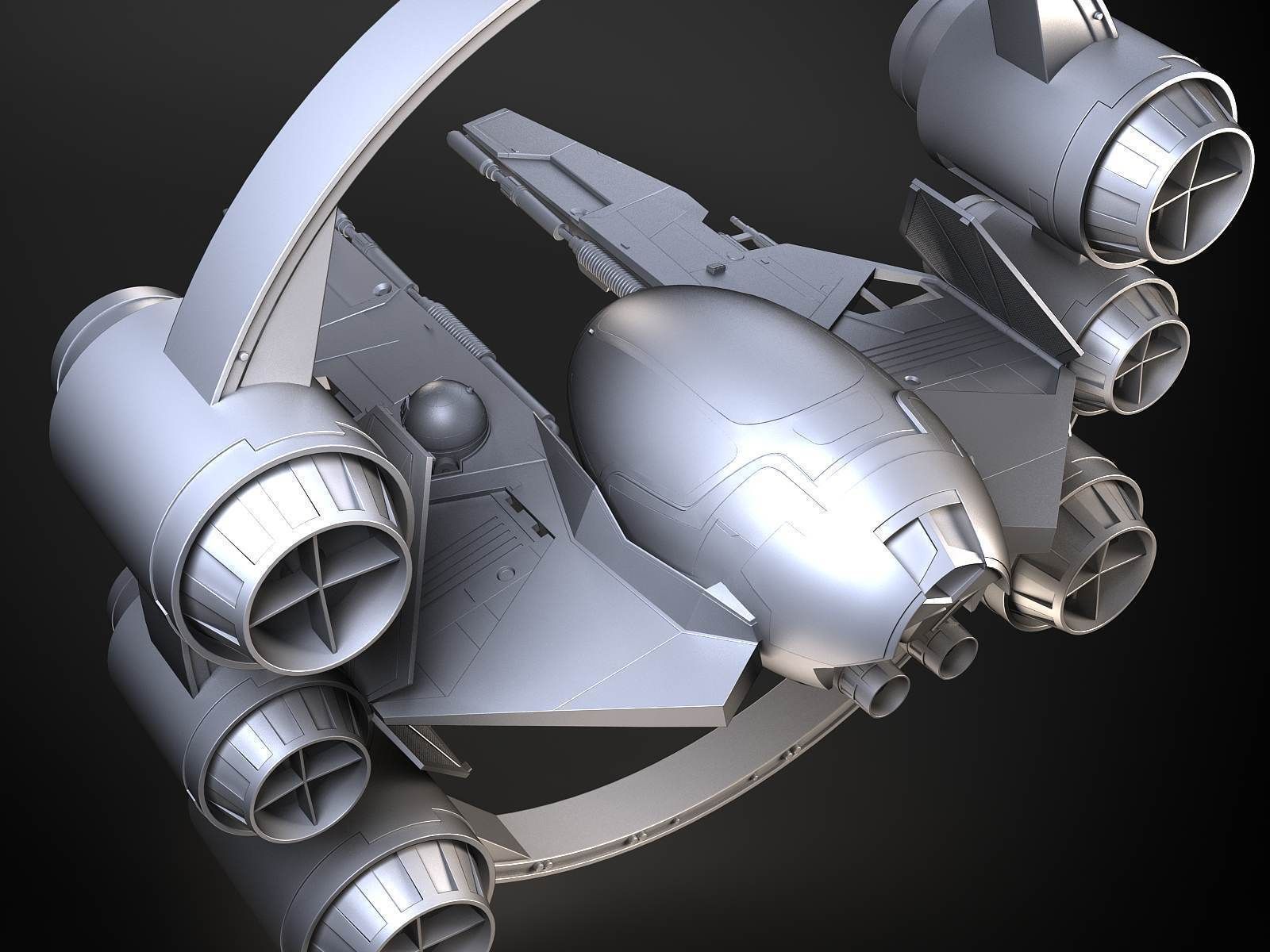 Jedi Starfighter Eta-2 with Hyperdrive Booster Ring 3D model_21