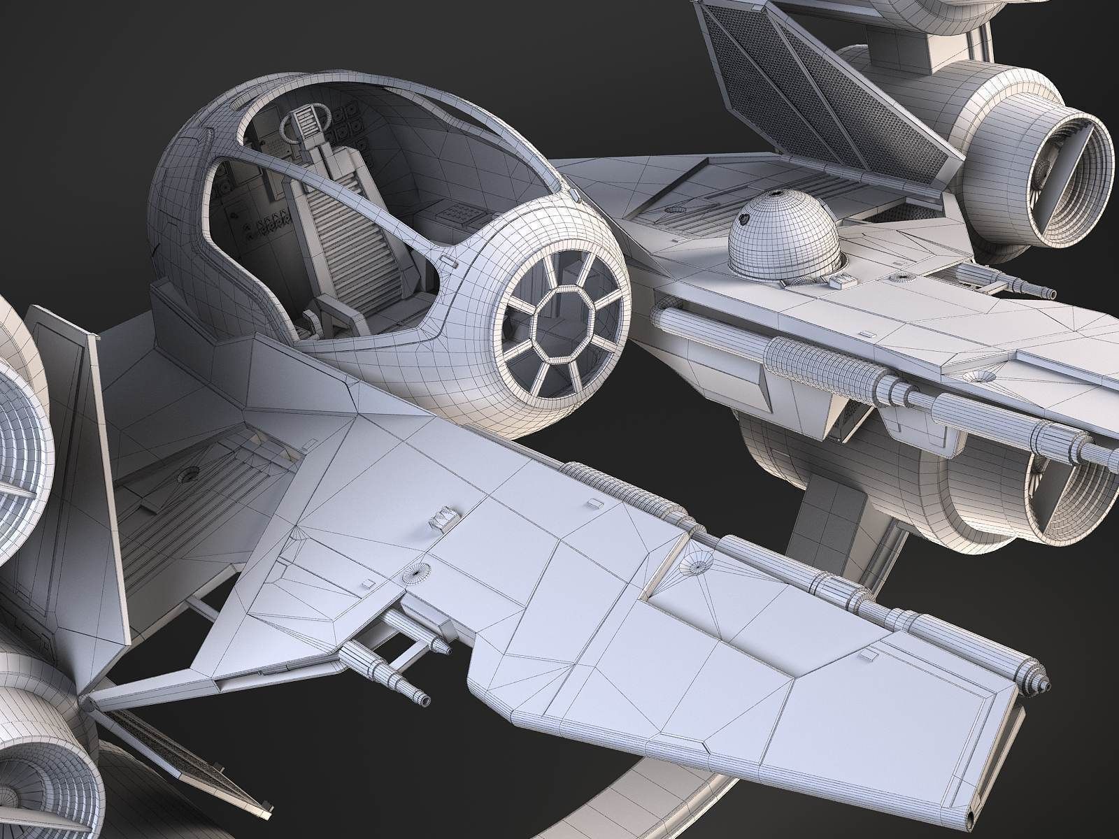 Jedi Starfighter Eta-2 with Hyperdrive Booster Ring 3D model_24