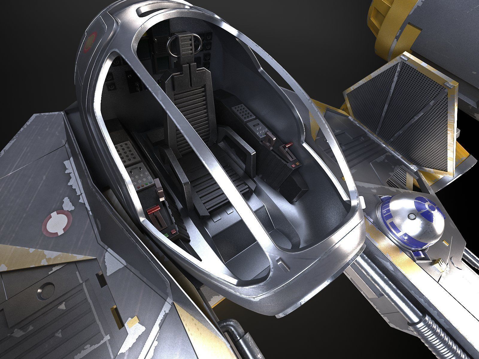 Jedi Starfighter Eta-2 with Hyperdrive Booster Ring 3D model_9