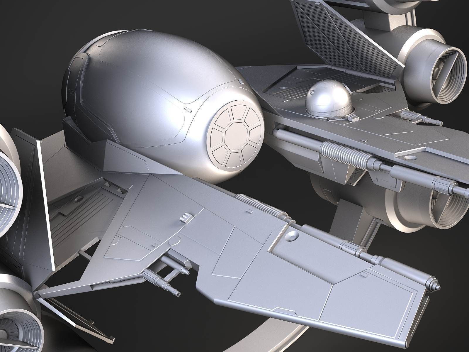 Jedi Starfighter Eta-2 with Hyperdrive Booster Ring 3D model_20