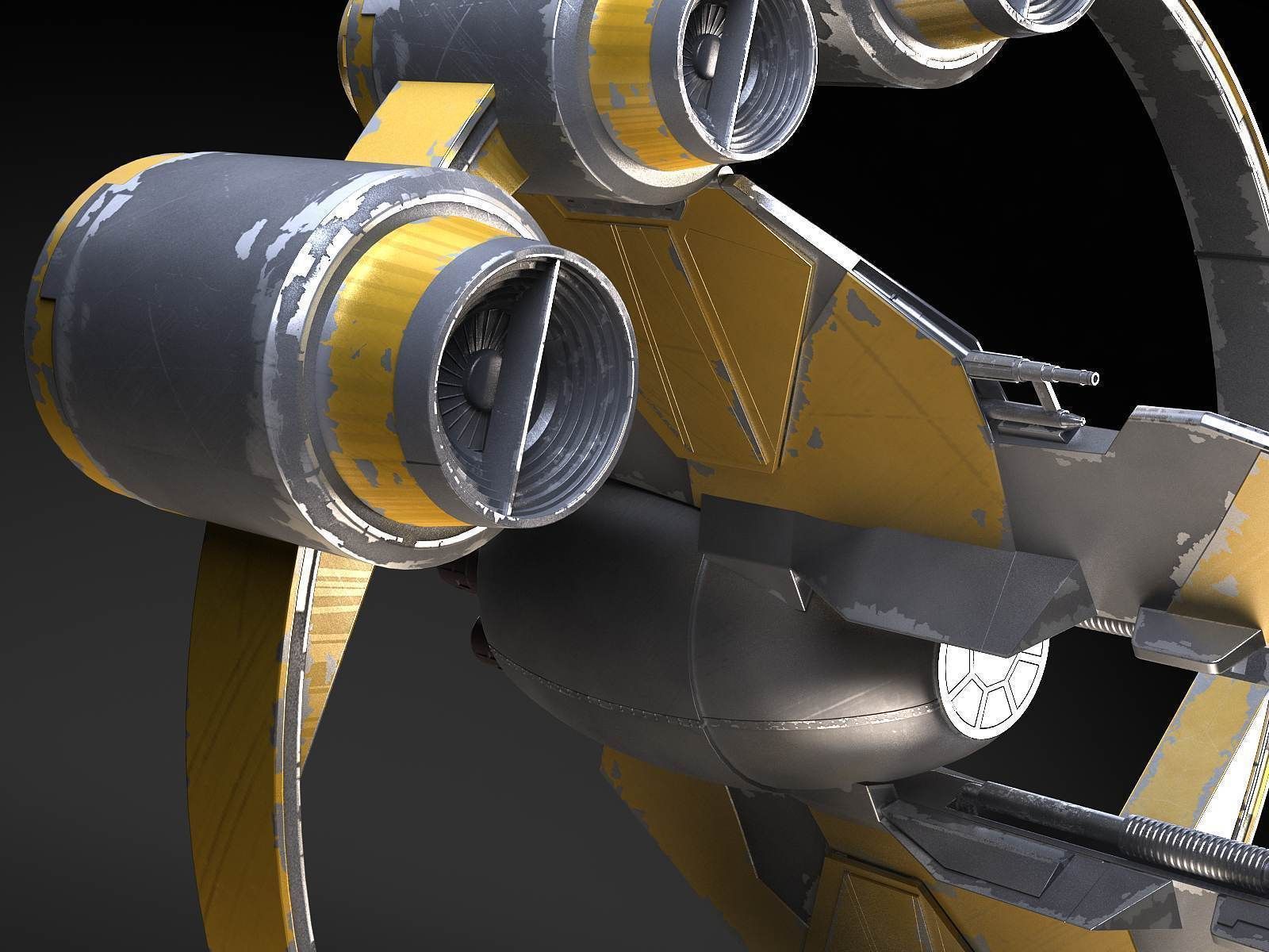 Jedi Starfighter Eta-2 with Hyperdrive Booster Ring 3D model_3