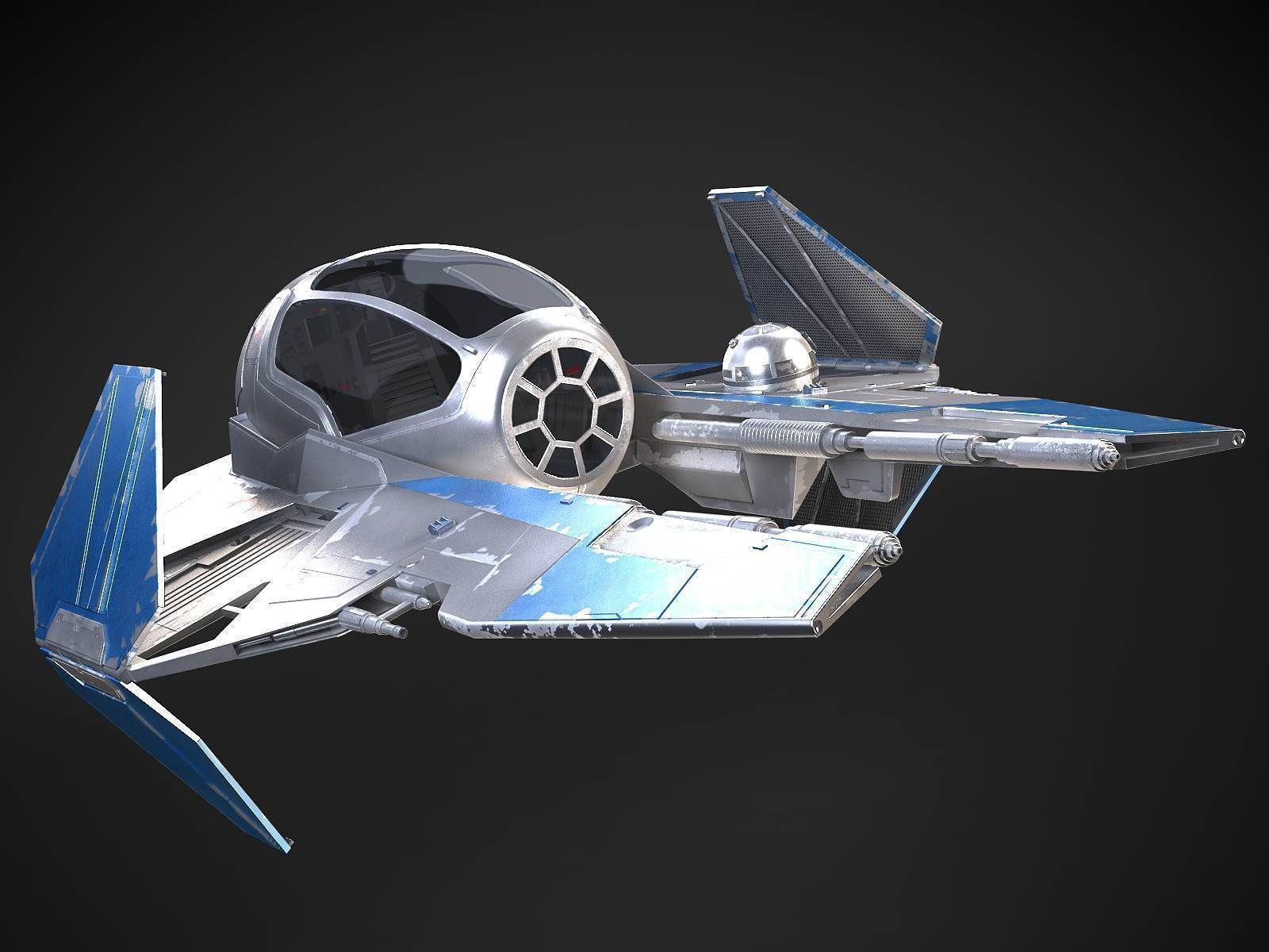 Jedi Starfighter Eta-2 with Hyperdrive Booster Ring 3D model_10