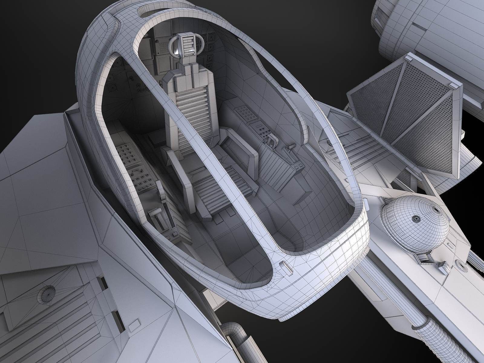 Jedi Starfighter Eta-2 with Hyperdrive Booster Ring 3D model_26
