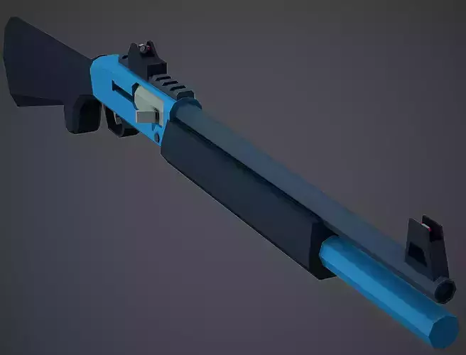 Stylized FN SLP Shotgun Low Poly Mobile Ready Low-poly 3D model