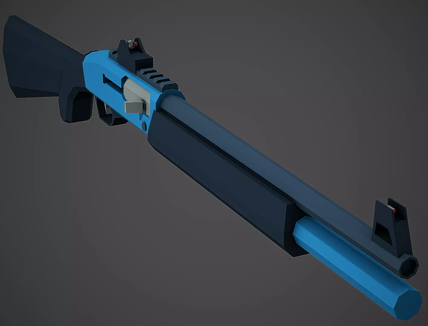 Stylized FN SLP Shotgun Low Poly Mobile Ready Low-poly 3D model_0