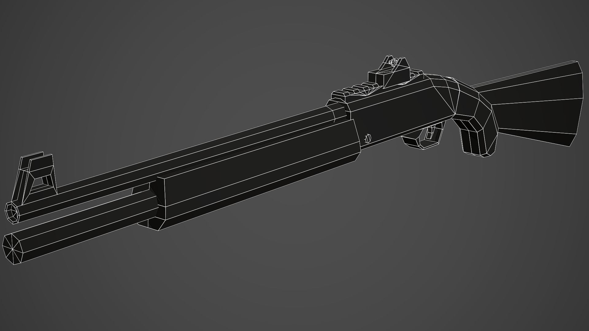 Stylized FN SLP Shotgun Low Poly Mobile Ready Low-poly 3D model_8