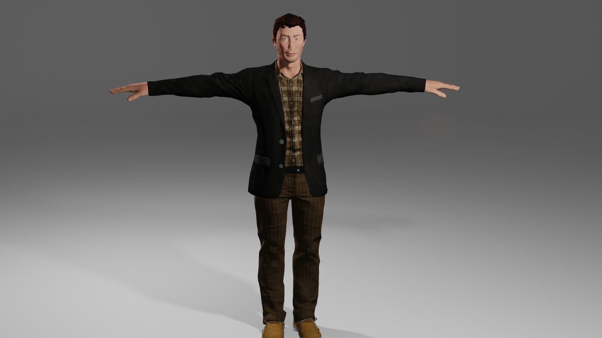 Diego Character T pose Game Ready Low-poly 3D model_1