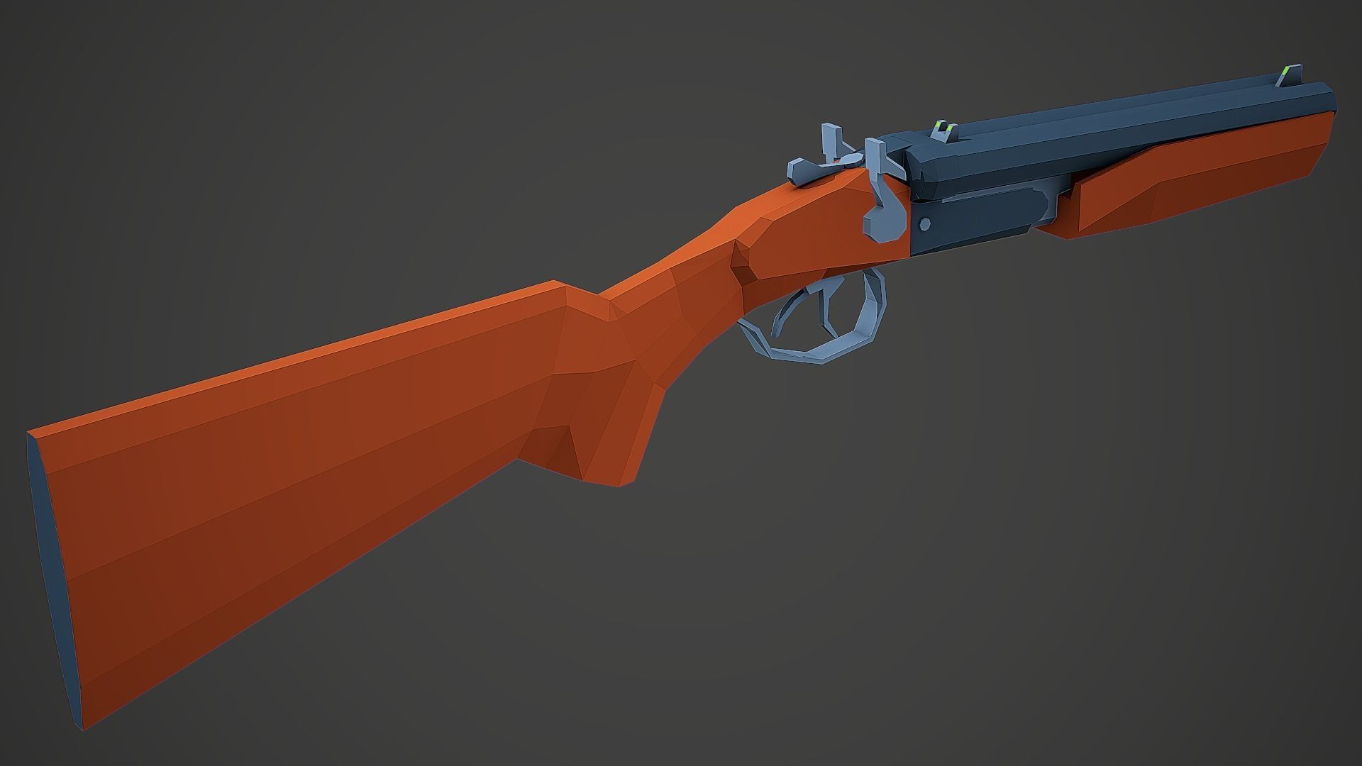 Stylized Sawed Off Shotgun Low Poly Mobile Ready Low-poly 3D model_1