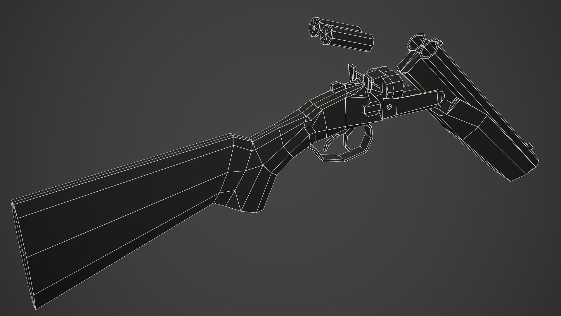 Stylized Sawed Off Shotgun Low Poly Mobile Ready Low-poly 3D model_12