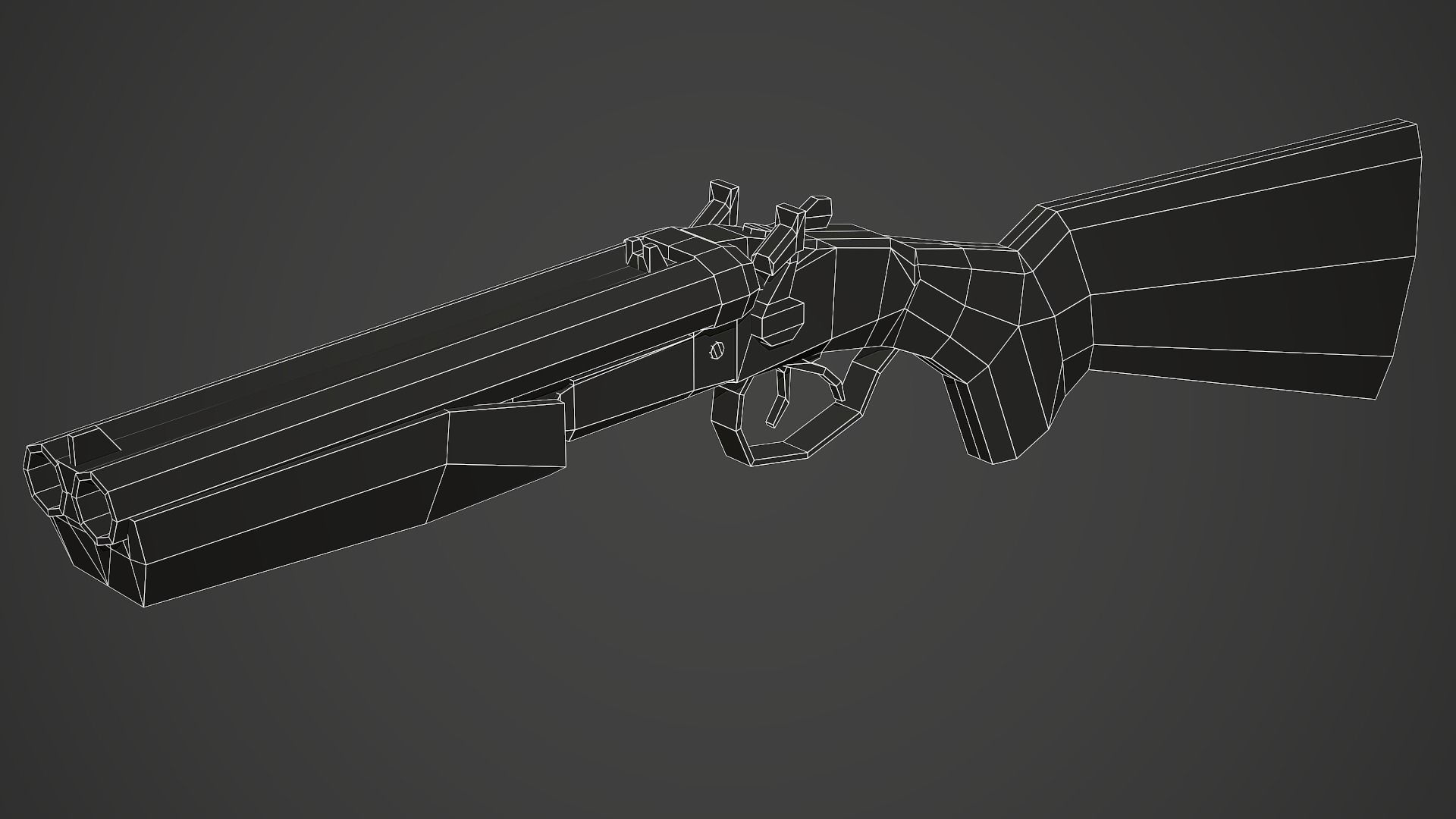 Stylized Sawed Off Shotgun Low Poly Mobile Ready Low-poly 3D model_9