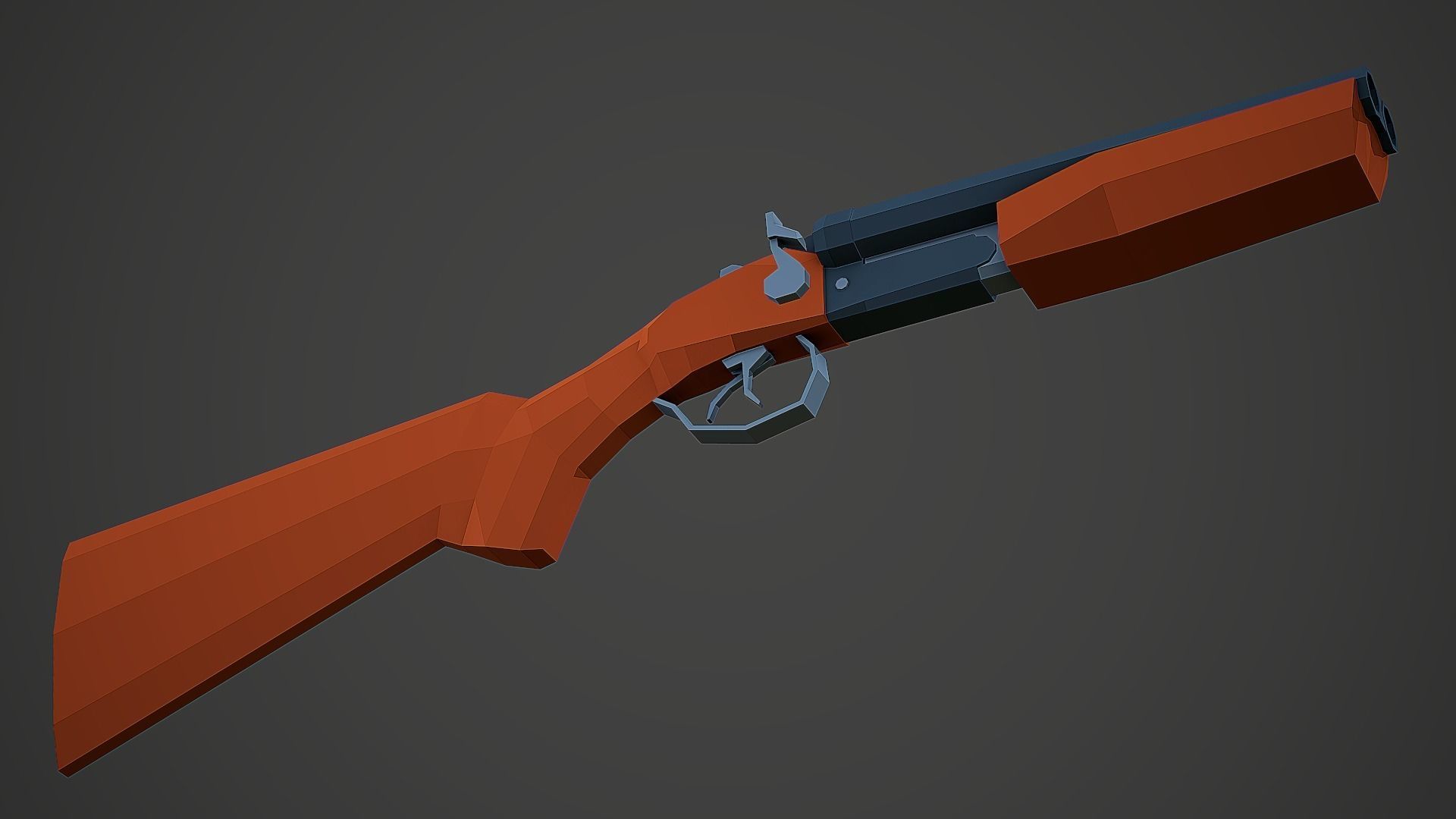 Stylized Sawed Off Shotgun Low Poly Mobile Ready Low-poly 3D model_4