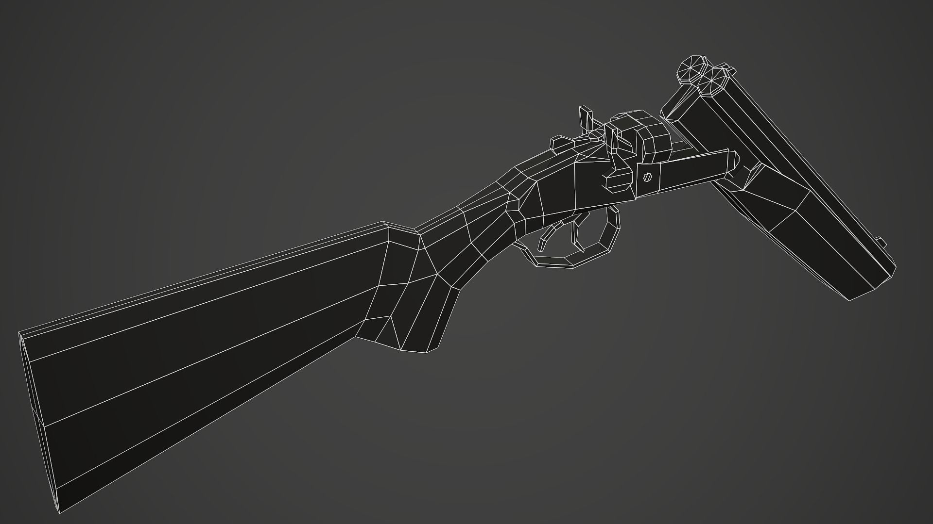 Stylized Sawed Off Shotgun Low Poly Mobile Ready Low-poly 3D model_11