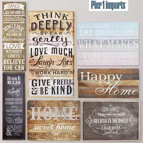Paintings Collection 3D 3 pier imports - happy home