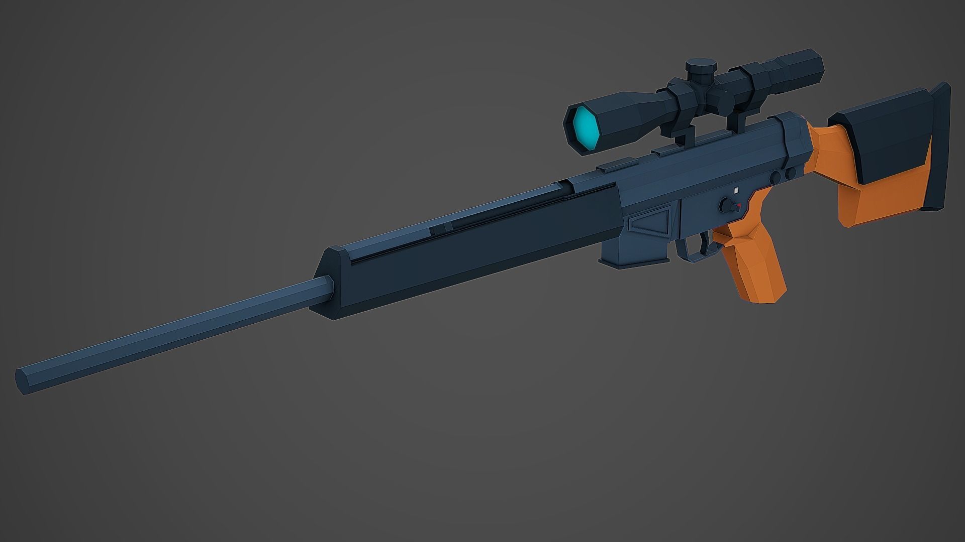 Stylized PSG-1 Sniper Low Poly Mobile Ready Low-poly 3D model_2