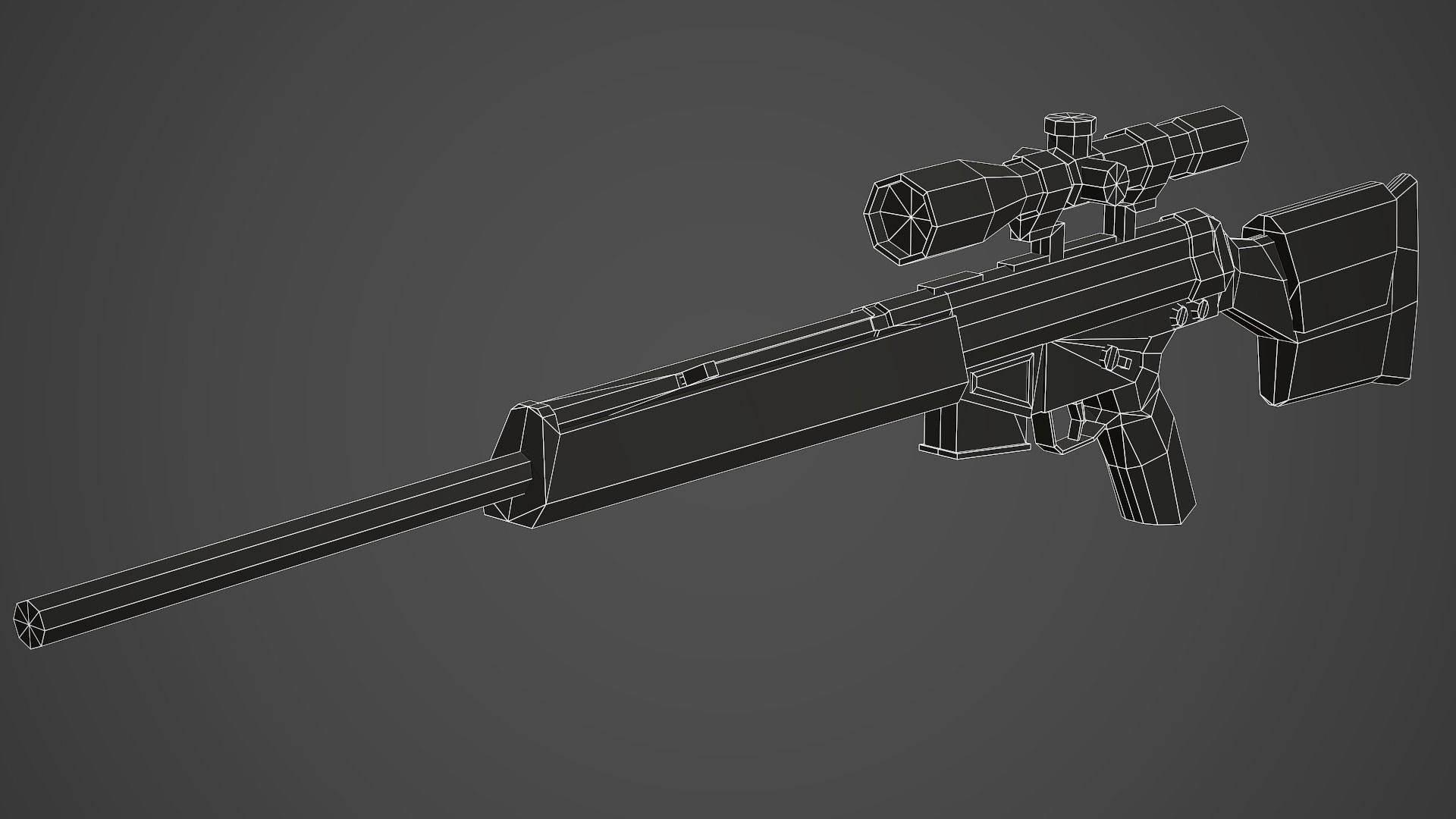Stylized PSG-1 Sniper Low Poly Mobile Ready Low-poly 3D model_9