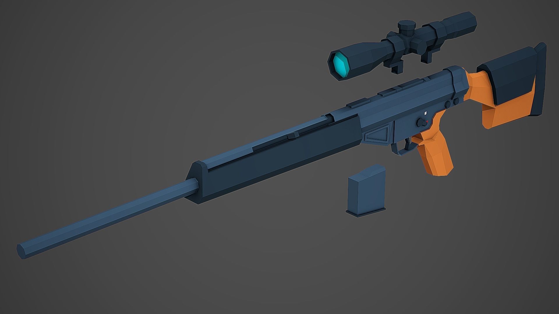 Stylized PSG-1 Sniper Low Poly Mobile Ready Low-poly 3D model_6