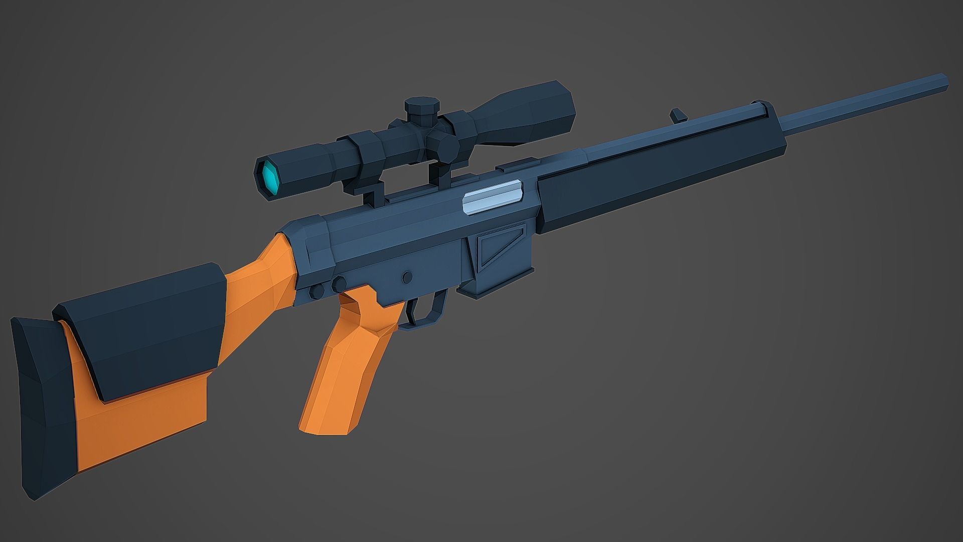 Stylized PSG-1 Sniper Low Poly Mobile Ready Low-poly 3D model_1