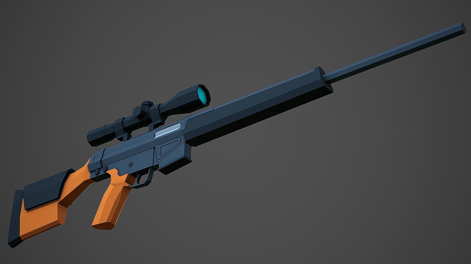 Stylized PSG-1 Sniper Low Poly Mobile Ready Low-poly 3D model_4