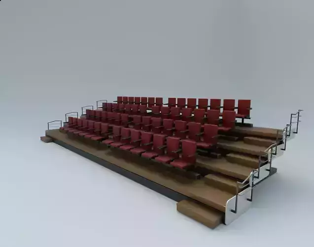 Auditorium chairs Low-poly 3D model