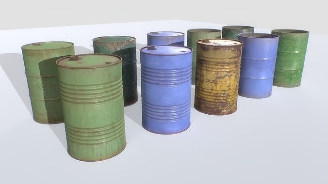 Barrels mix Pack 1 Low-poly 3D model