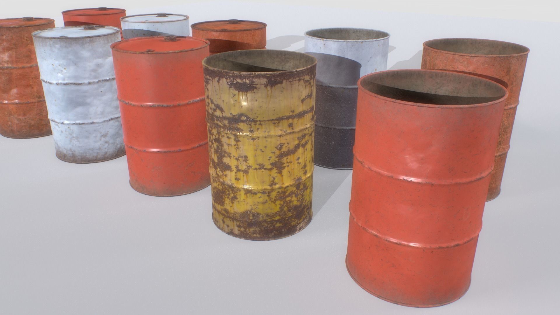 Barrels mix Pack 2 Low-poly 3D model_5
