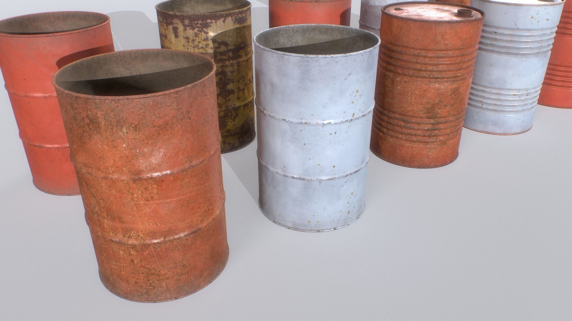 Barrels mix Pack 2 Low-poly 3D model_4