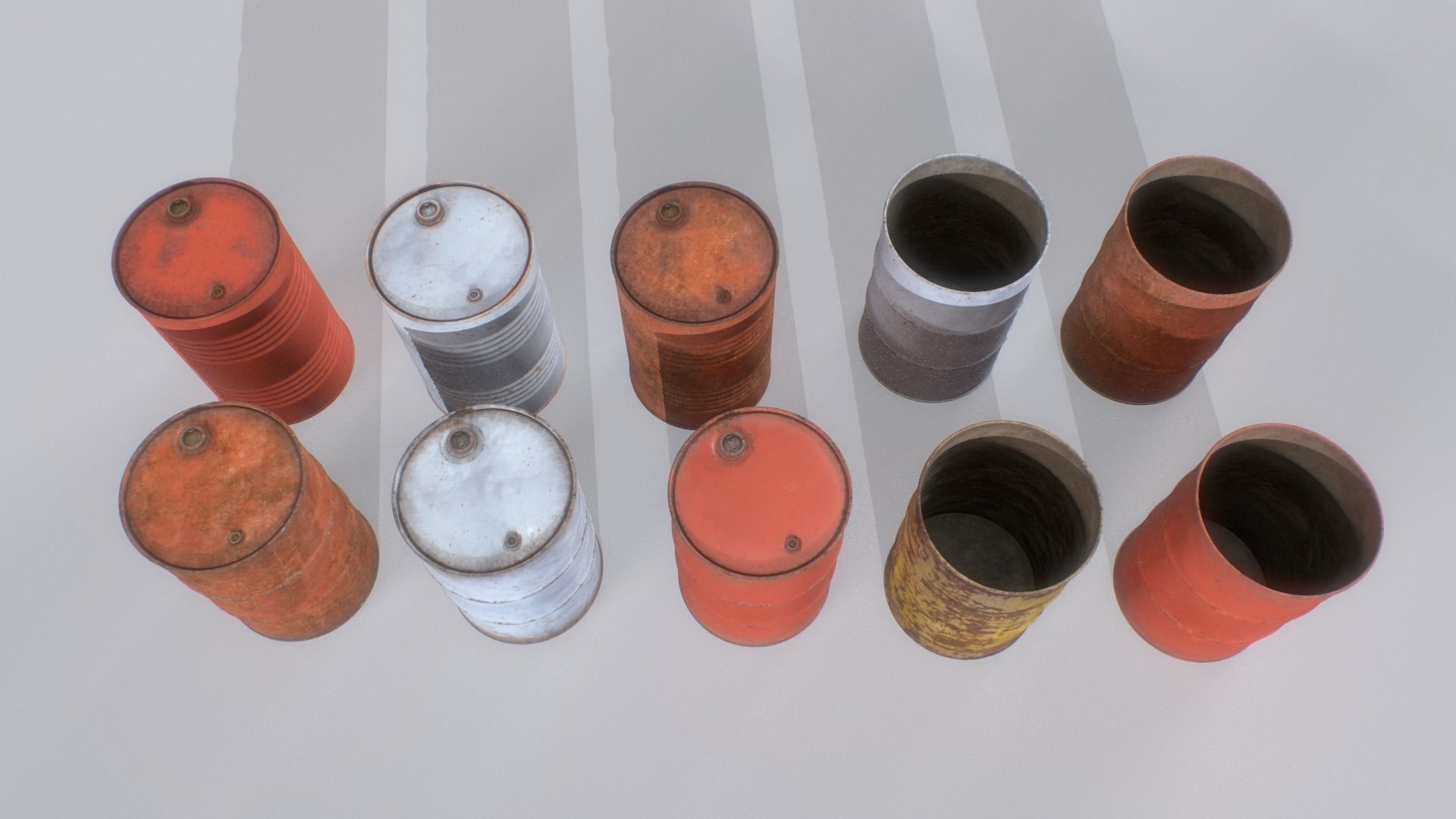 Barrels mix Pack 2 Low-poly 3D model_6