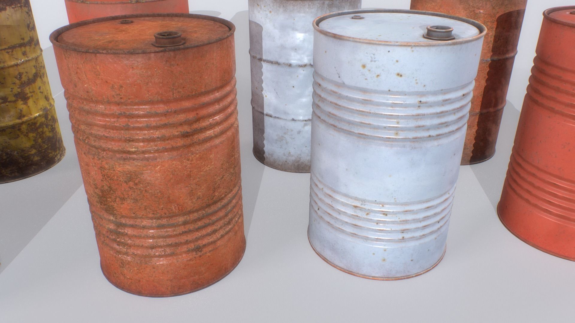 Barrels mix Pack 2 Low-poly 3D model_2