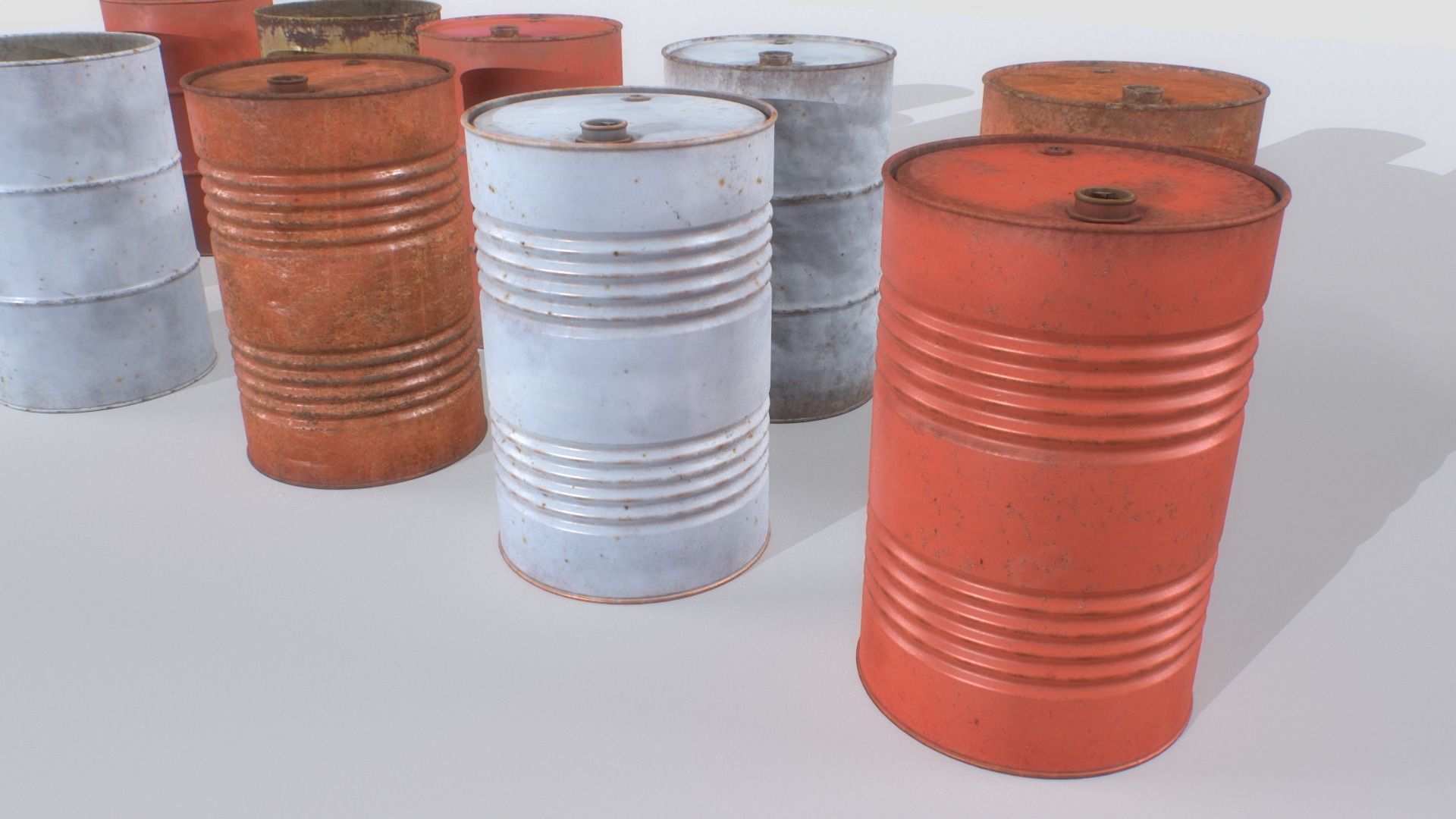 Barrels mix Pack 2 Low-poly 3D model_3