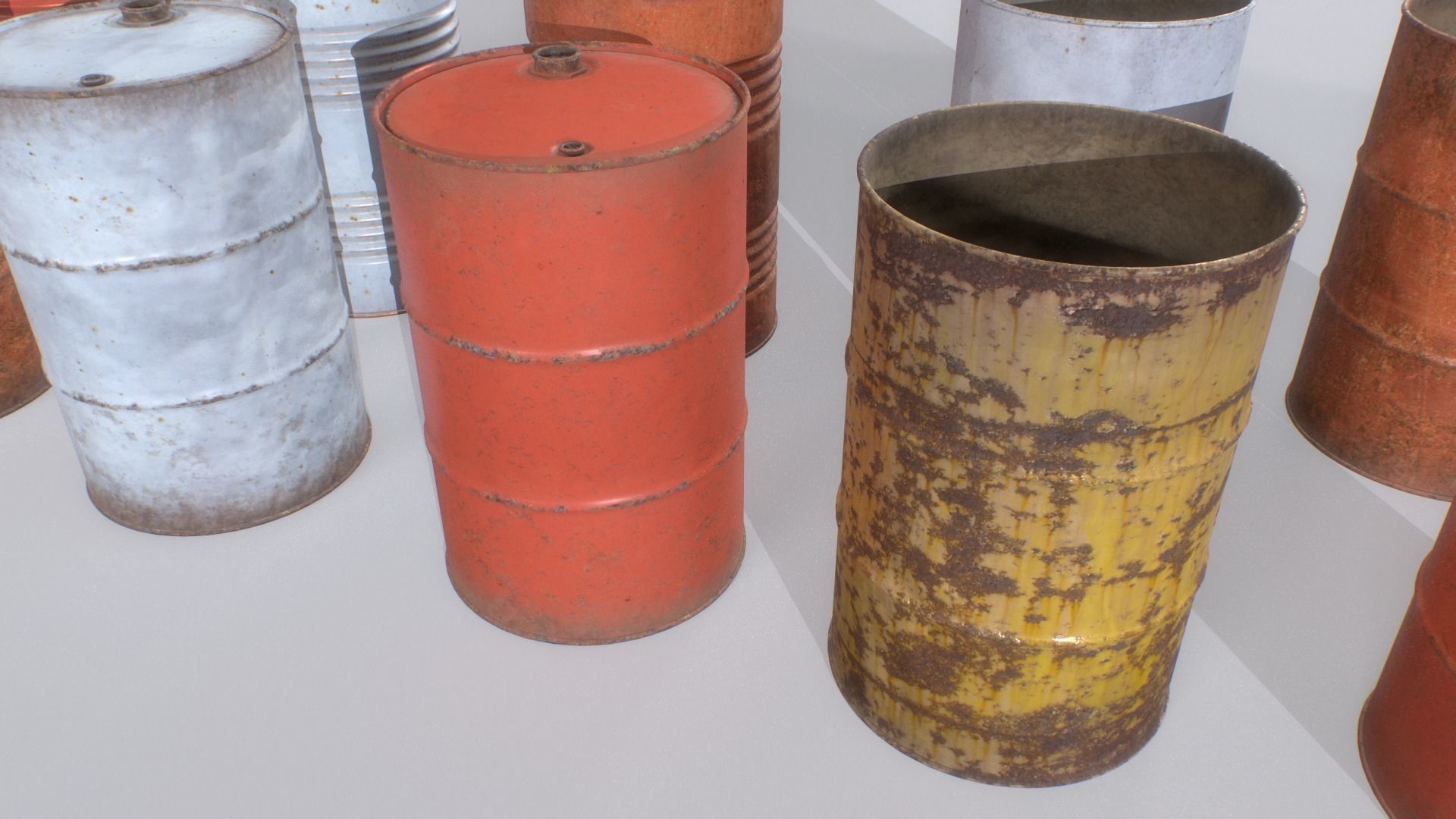 Barrels mix Pack 2 Low-poly 3D model_1