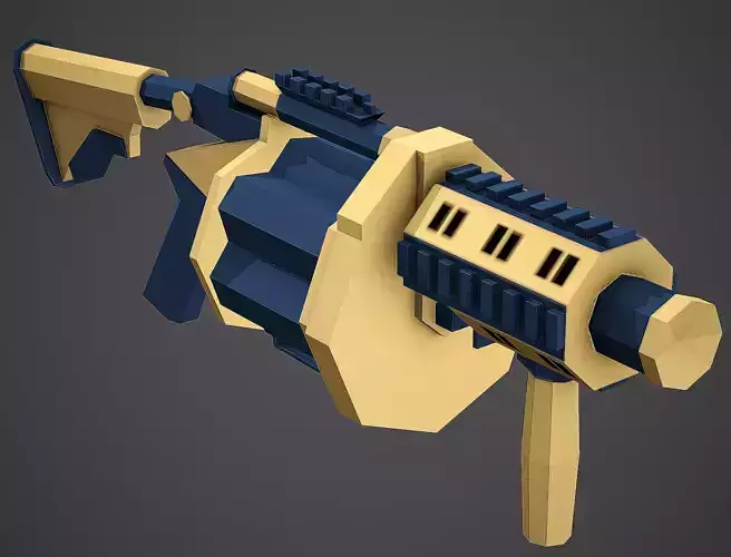Stylized MGL-6 Grenade Launcher Low Poly Mobile Ready