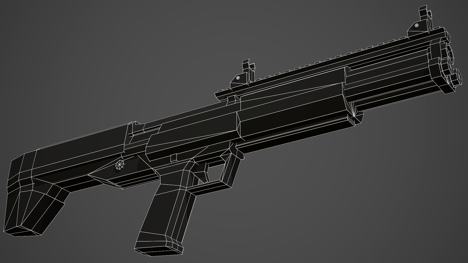 Stylized KSG Shotgun Low Poly Mobile Ready Low-poly 3D model_10