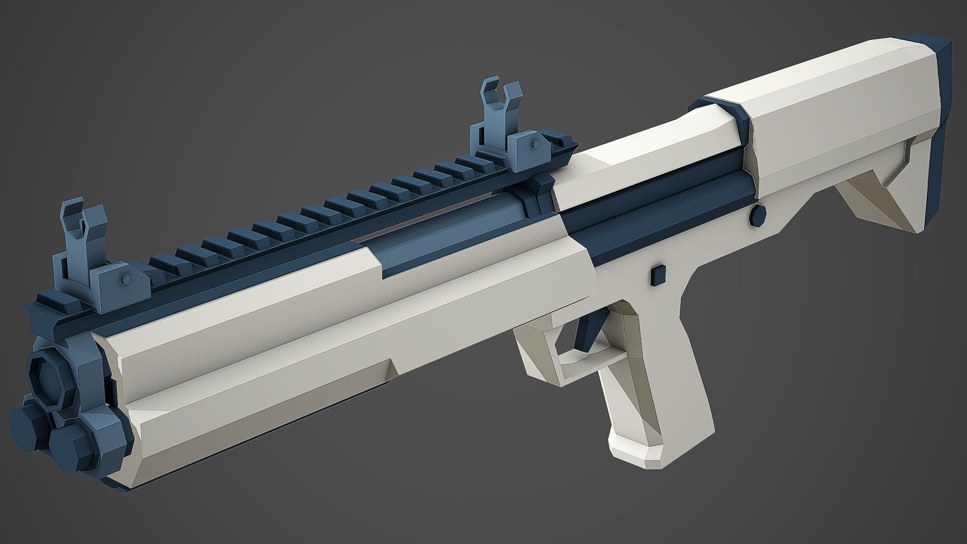 Stylized KSG Shotgun Low Poly Mobile Ready Low-poly 3D model_2