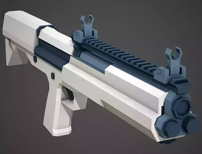 Stylized KSG Shotgun Low Poly Mobile Ready Low-poly 3D model
